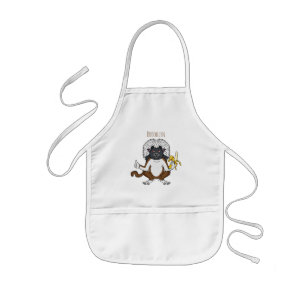Cotton Top Tamarin monkey cartoon illustration Kids' Apron