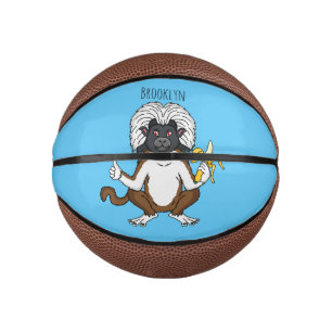 Cotton Top Tamarin monkey cartoon illustration Mini Basketball