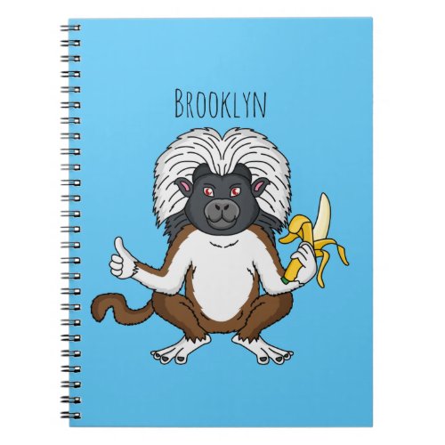 Cotton Top Tamarin monkey cartoon illustration Notebook