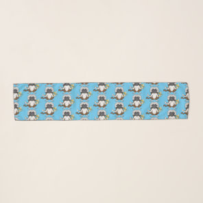 Cotton Top Tamarin monkey cartoon illustration Scarf