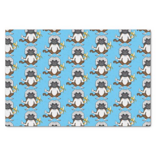 Cotton Top Tamarin monkey cartoon illustration Tissue Paper