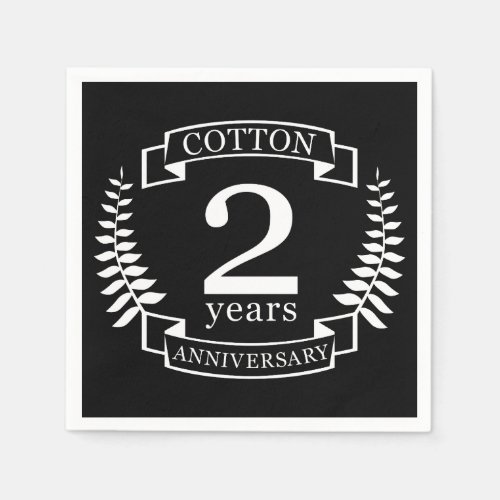 Cotton wedding anniversary 2 years married napkins