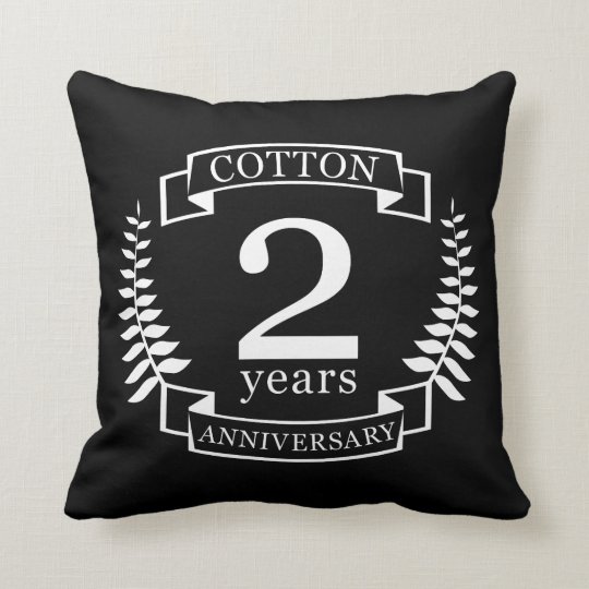 Cotton Wedding Anniversary 2 Years Married Throw Pillow Zazzle Com