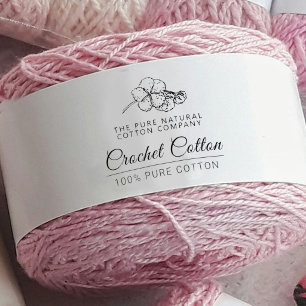 Cotton yarn crochet thread product label invitation belly band