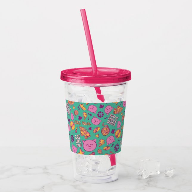 Cottonball Pattern Acrylic Tumbler (Front Ice)