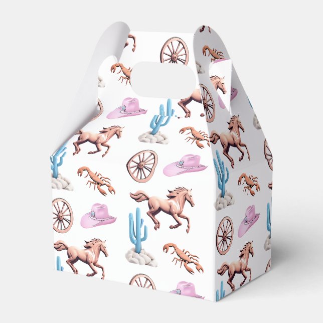 Cottoncandy Western Theme Cowgirl Party Art Favor Boxes (Front Side)
