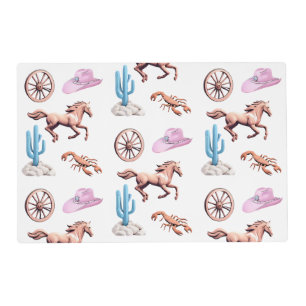 Cottoncandy Western Theme Cowgirl Party Art Placemat
