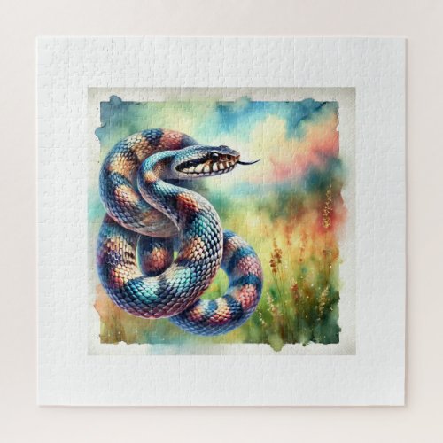 Cottonmouth Snake 130624AREF124 _ Watercolor Jigsaw Puzzle