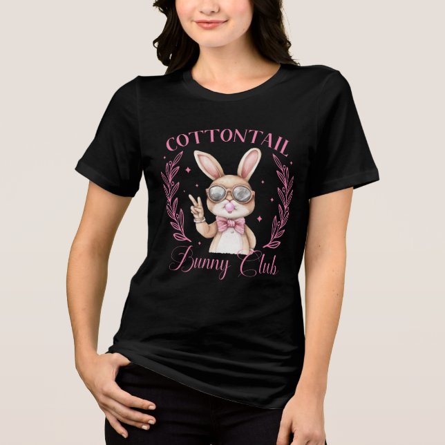 Cottontail Bunny Club | Cute Spring  Tri-Blend Shirt (Front)