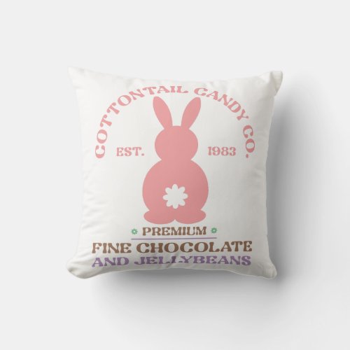 Cottontail Candy Co Throw Pillow