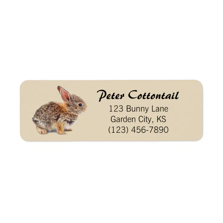 Cottontail Rabbit address Label Zazzle