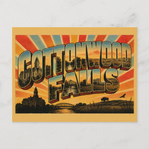 Cottonwood Falls Kansas Courthouse Prairie River Postcard