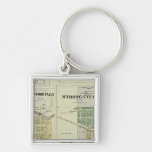 Cottonwood Falls, Strong City, Safford, Kansas Keychain