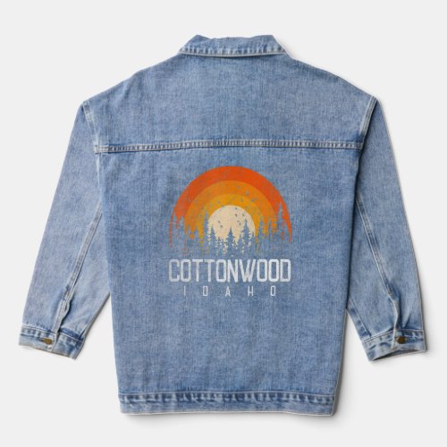 Cottonwood Idaho ID Retro Vintage 70s 80s 90s  Denim Jacket