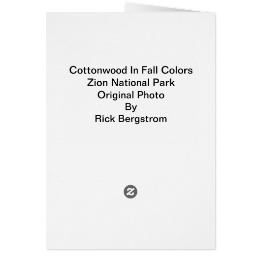 Cottonwood Tree In Fall Colors (Back)