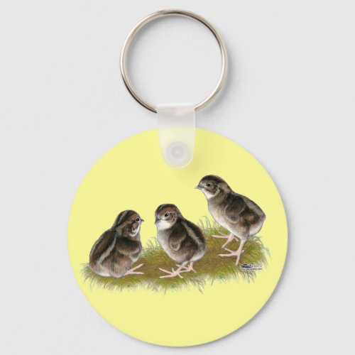 Coturnix Quail Chicks Keychain