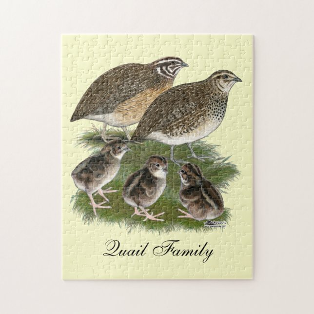Coturnix Quail Family Jigsaw Puzzle (Vertical)