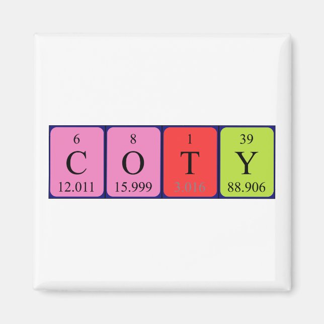 Coty periodic table name magnet (Front)
