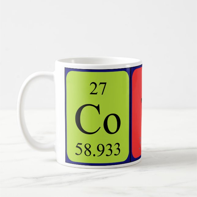 Coty periodic table name mug (Left)
