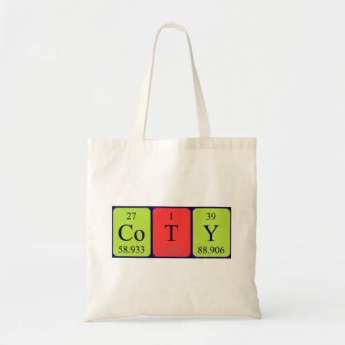 Coty periodic table name tote bag