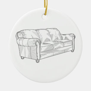 Couch Ceramic Ornament