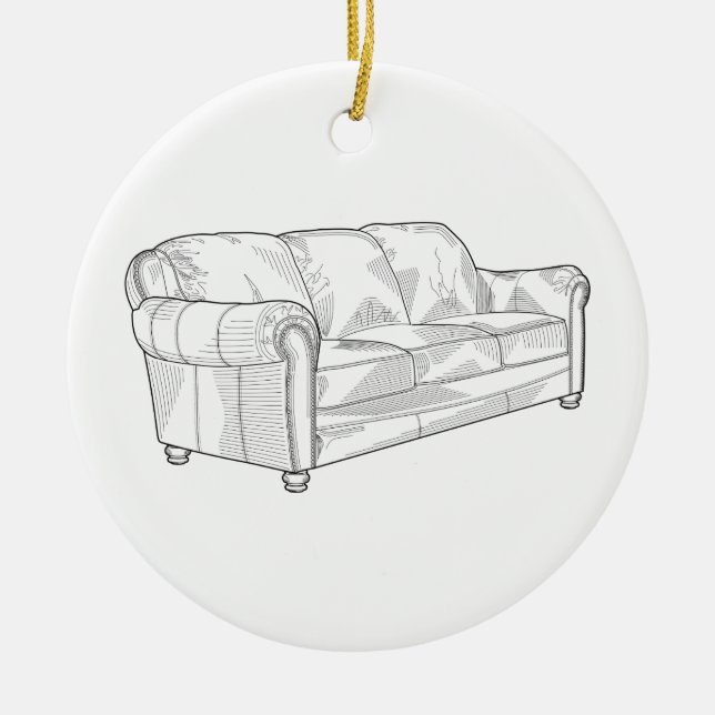 Couch Ceramic Ornament (Front)