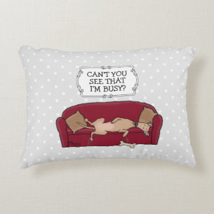Couch Greyhound (fawn) Dog Lazy Sleeping Funny Accent Pillow