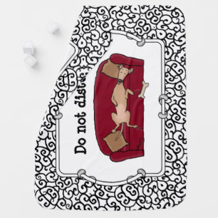 Couch Greyhound (fawn) Dog Lazy Sleeping Funny Baby Blanket