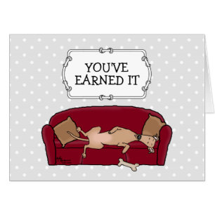 Couch Greyhound (fawn) Dog Lazy Sleeping Funny Card