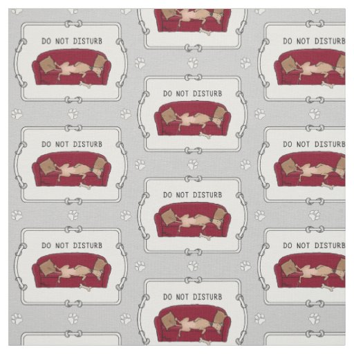 Couch Greyhound (fawn) Dog Lazy Sleeping Funny Fabric