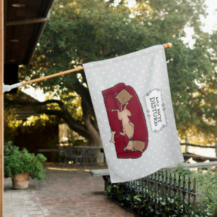 Couch Greyhound (fawn) Dog Lazy Sleeping Funny House Flag