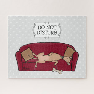 Couch Greyhound (fawn) Dog Lazy Sleeping Funny Jigsaw Puzzle