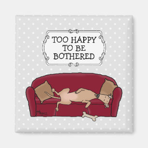 Couch Greyhound (fawn) Dog Lazy Sleeping Funny Magnet