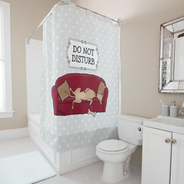 Couch Greyhound (fawn) Dog Lazy Sleeping Funny Shower Curtain (In Situ)