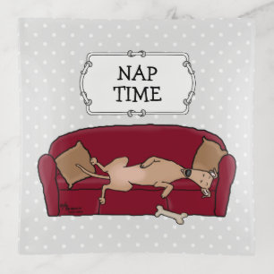 Couch Greyhound (fawn) Dog Lazy Sleeping Funny Trinket Tray