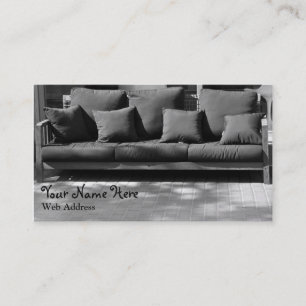 Couch on Street Business Card Black and White