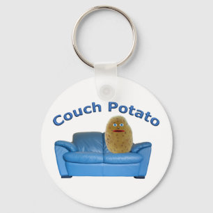 Couch Potato Button Keychain