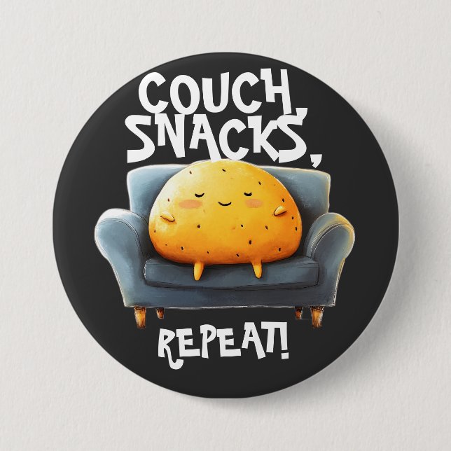 Couch Potato Funny Button (Front)