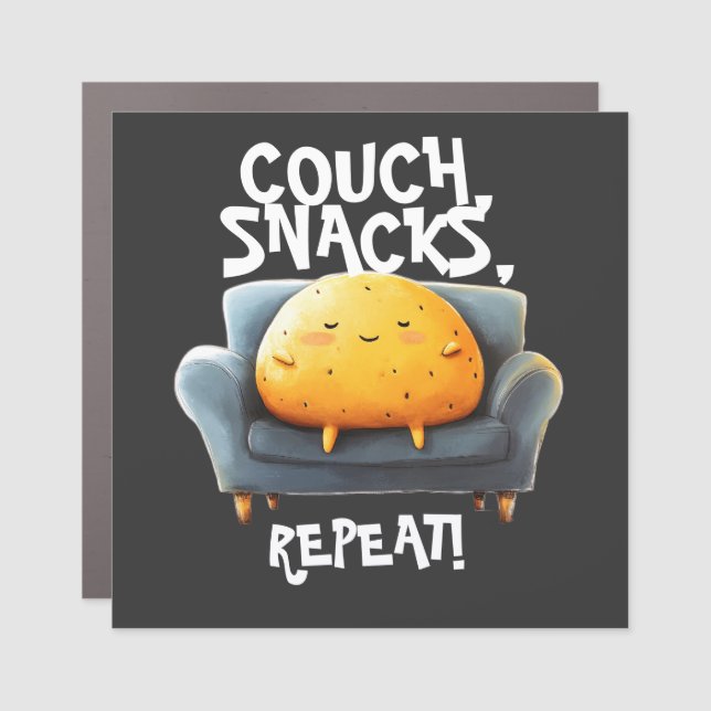 Couch Potato Funny Car Magnet (Front)