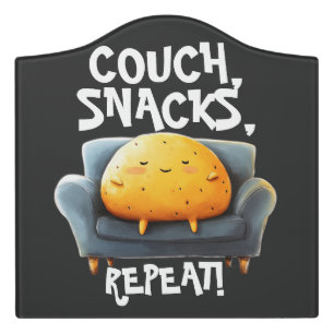 Couch Potato Funny Door Sign