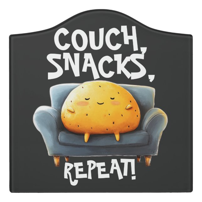 Couch Potato Funny Door Sign (Large Crest Front)