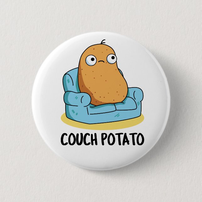Couch Potato Funny Potato Pun  Button (Front)