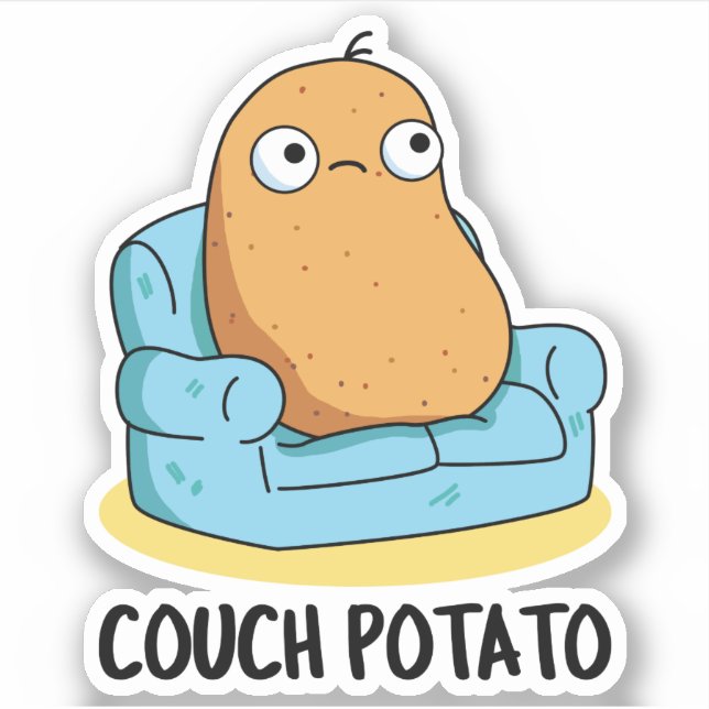 Couch Potato Funny Potato Pun  Sticker (Front)