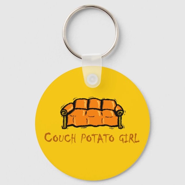 Couch Potato Girl Keychain (Front)