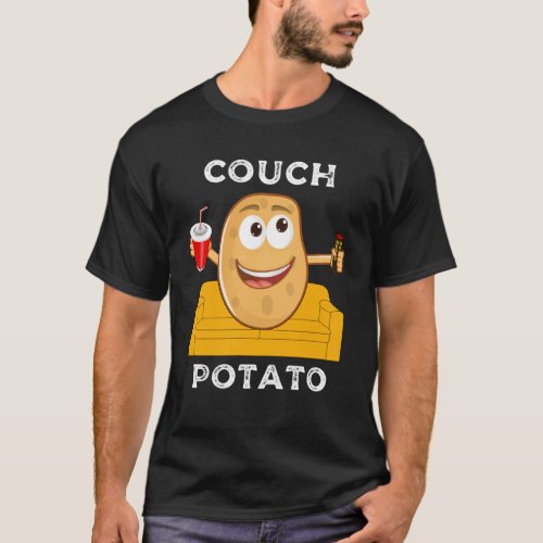 Couch Potato  Lazy People Lounging Watching TV Hum T_Shirt
