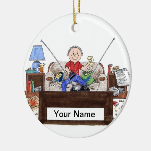 Couch Potato Male Ceramic Ornament Zazzle