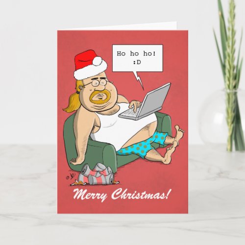 Couch Potato Merry Christmas Card _ Ho ho ho ho 