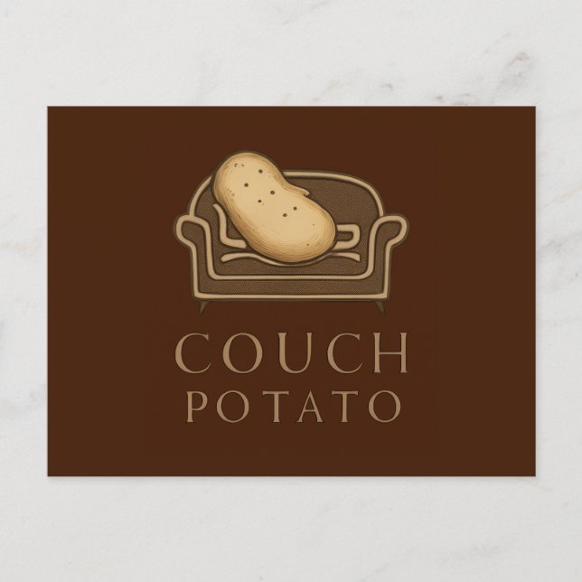 Couch Potato Postcard - Chocolate (Front)