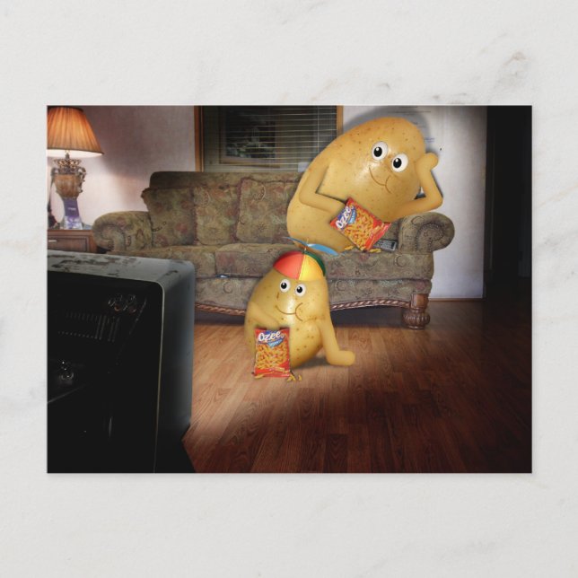 Couch Potatoes Father & Son Postcard (Front)