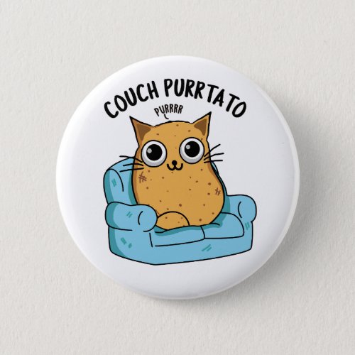 Couch Purrtato Funny Potato Pun  Button